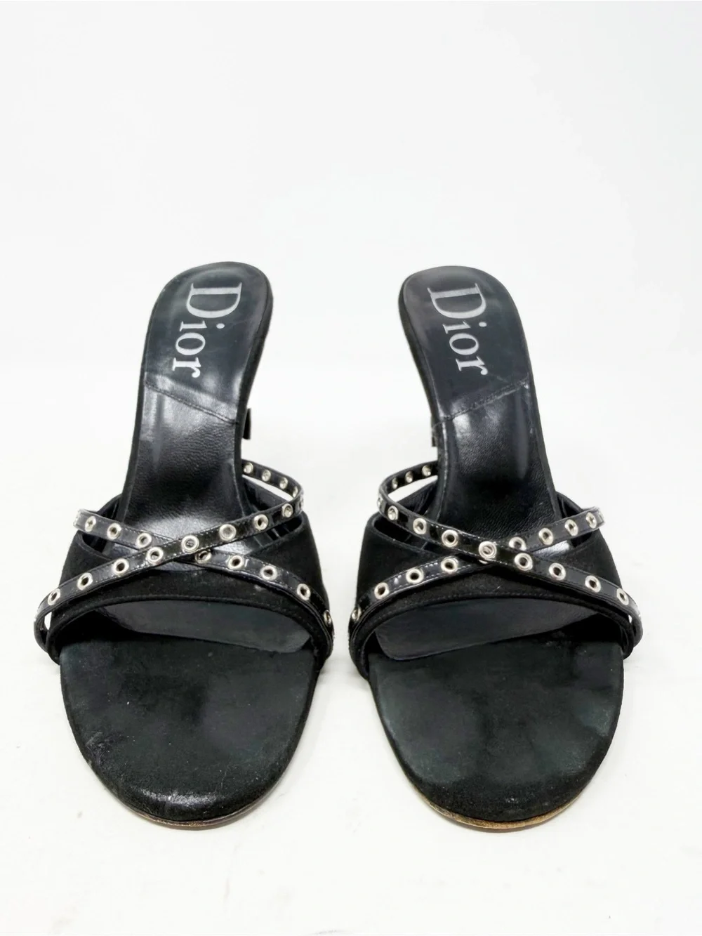 Vintage Christian Dior John Galliano Bondage Black Sandal Mules Size EU 38.5
